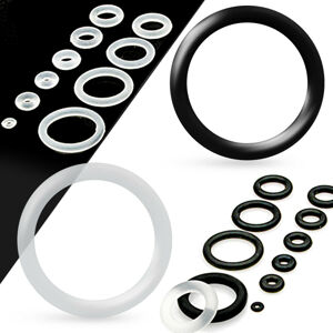 Náhradní silikonové kroužky na tunel nebo plug, čirá barva - Tloušťka : 7 mm