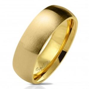 Prsten z chirurgické oceli zlaté barvy, matný zaoblený povrch, 6 mm AB37.13