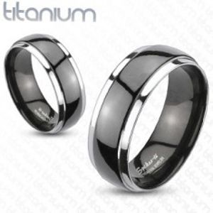 Prsten z titanu - černo-stříbrný B1.1