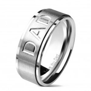 Ocelový prsten ve stříbrném odstínu s nápisem DAD, 8 mm M15.25