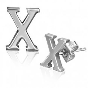 Ocelové náušnice - hladký tvar písmene X AA12.12