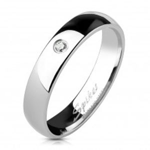 Ocelový prsten - čirý zirkon 4 mm K15.8