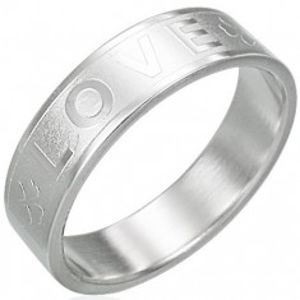 Ocelový prsten - LOVE, čtyřlístek F9.1