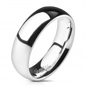 Ocelový prsten - stříbrný, hladký, lesklý, 6 mm B2.1