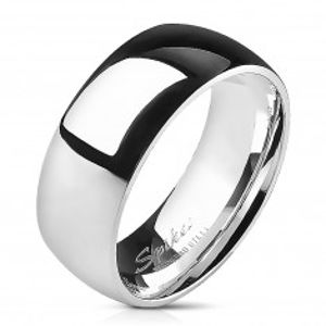 Ocelový prsten - stříbrný, hladký, lesklý, 8 mm B3.2