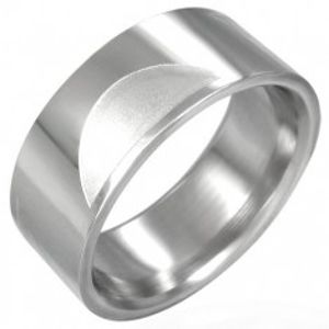 Ocelový prsten hladký s matnými půlkruhy D6.2