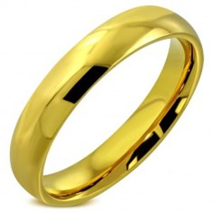 Ocelový prsten s lesklým hladkým povrchem zlaté barvy, 4 mm F1.18