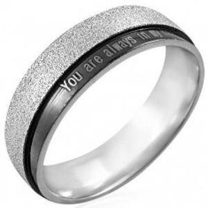 Ocelový prsten s nápisem - You are always in my heart D10.14