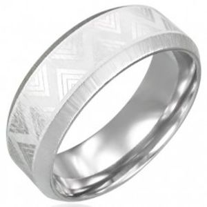 Ocelový prsten se zkosenými hranami - Triangel D11.14