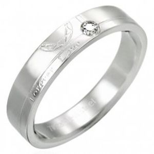 Ocelový prsten se zirkonem - Forever Love D15.9