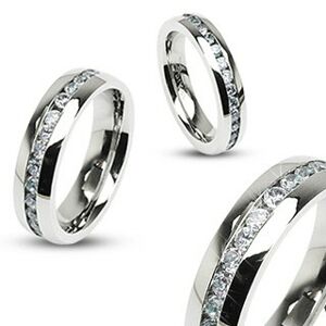 Ocelový prsten - symbol večnosti, zirkony - Velikost: 51