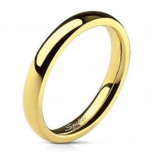 Ocelový prsten zlaté barvy se zrcadlovým leskem - 3 mm K15.4