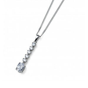 Oliver Weber Nadčasový stříbrný náhrdelník s krystaly Genuine Oval 61183 (řetízek, přívěsek)