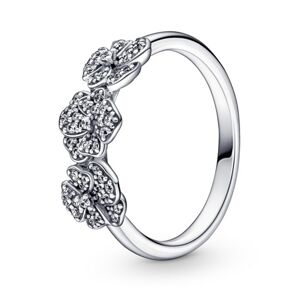 Pandora Stříbrný prsten s maceškami 190786C01 50 mm