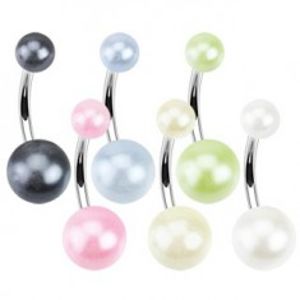 Piercing do pupíku - barevná pastelová perla Y12.6