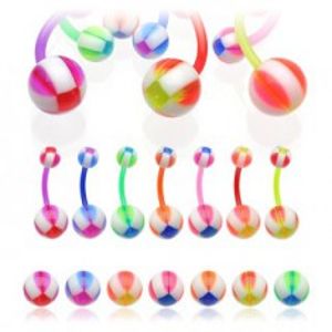 Piercing do pupíku Multicolor Balla N7.1