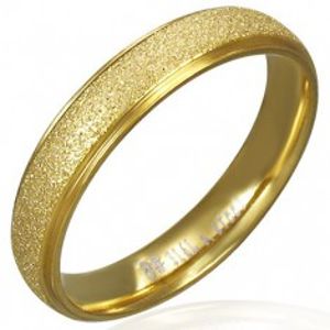 Pískovaný prsten z oceli ve zlaté barvě K18.5