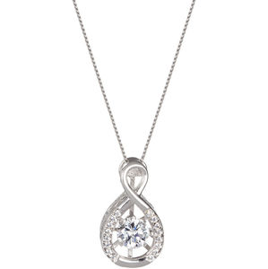 Preciosa Stříbrný náhrdelník s krystaly Precision 5186 00 (řetízek, přívěsek)