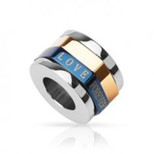 Přívěsek pro zamilované - trojbarevný prstenec, LOVE FOREVER R1.19