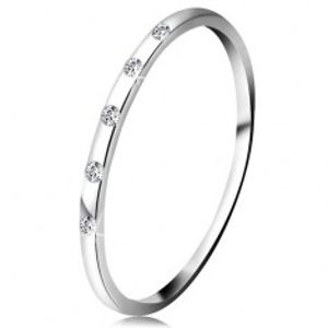 Prsten v bílém 14K zlatě - pět drobných čirých diamantů, tenký kroužek BT181.01/08