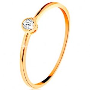 Prsten ve žlutém zlatě 585 - kulatý čirý zirkon v lesklé objímce GG135.07/31/34