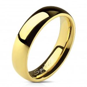 Prsten z chirurgické oceli, zlatý odstín, lesklý hladký povrch, 5 mm HH14.1
