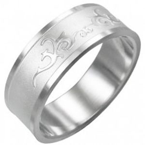 Prsten z chirurgické oceli - lesklý ornament D11.19