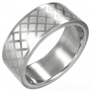 Prsten z chirurgické oceli - mřížka D11.15
