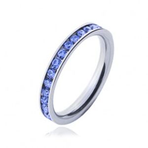 Prsten z chirurgické oceli - světle modré kamínky J4.11