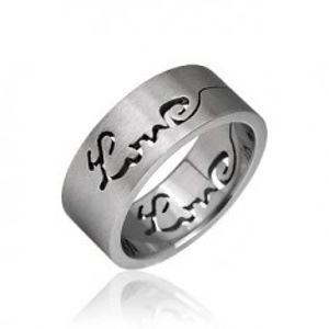 Prsten z chirurgické oceli - vyrytý nápis LOVE J4.2