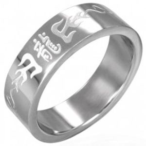 Prsten z chirurgické oceli s čínskými symboly D1.17