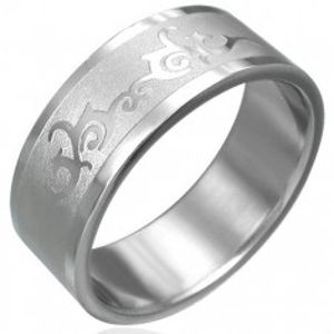 Prsten z chirurgické oceli s ornamentem D10.16