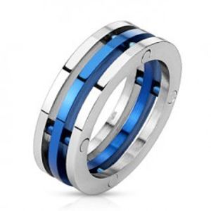 Prsten z oceli - dvoubarevné oddělené prstence L3.10