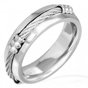 Prsten z oceli s keltským lanem a sníženými okraji BB5.10