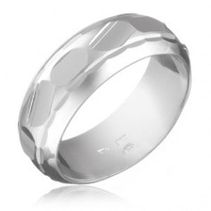 Prsten ze stříbra 925 - broušené nepravidelné tvary uprostřed H12.17