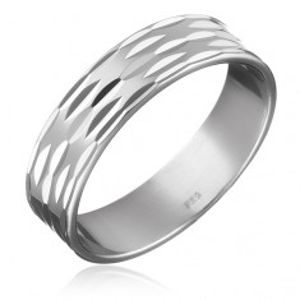 Prsten ze stříbra 925 - tři řady zrníček po obvodu H10.15