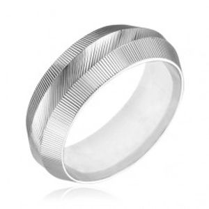 Prsten ze stříbra 925 - zúžený, vroubkovaný povrch H11.17