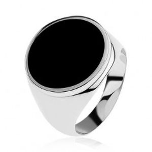 Prsten ze stříbra 925 s černým glazovaným kruhem SP37.26