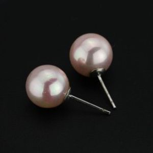 Puzetky ze stříbra 925 - světle růžové perly, 10 mm Z15.7