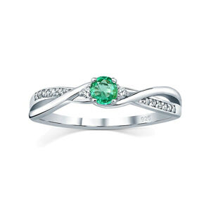 Silvego Stříbrný prsten s pravým přírodním smaragdem JJJR1100ER 57 mm