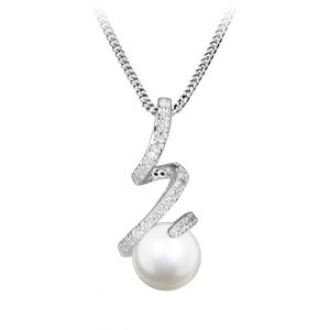 Silver Cat Okouzlující náhrdelník se zirkony a perlou SC494 (řetízek, přívěsek)