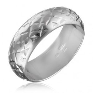 Stříbrný lesklý prsten 925 - gravírované hvězdičky H13.13