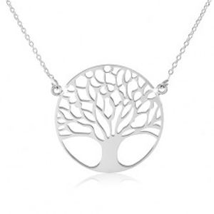 Stříbrný náhrdelník 925, jemný řetízek, strom života
