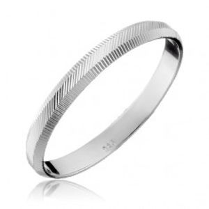 Stříbrný prsten 925 - svislé a diagonální vroubky, 2 mm H12.9