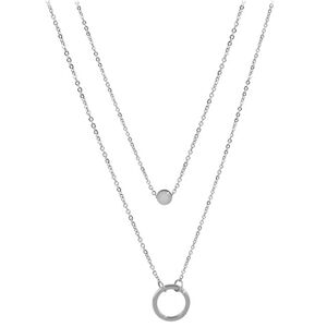 Troli Dvojitý náhrdelník s kroužkovými přívěsky z oceli