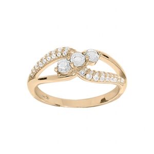 Troli Elegantní pozlacený prsten s čirými zirkony PO/SR08996D 52 mm
