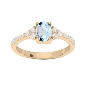 Troli Krásný pozlacený prsten s topazem a zirkony PO/SRC0203TZ 54 mm