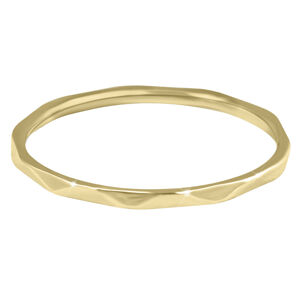 Troli Minimalistický pozlacený prsten s jemným designem Gold 58 mm