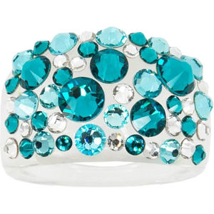 Levien Třpytivý prsten s krystaly Bubble Blue Zircon 53 mm