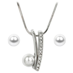 Levien Elegantní sada náušnic a náhrdelníku s perličkami Pearl Vivien